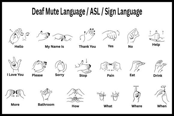 ASL Sign Language Illustrations for Authentic Branding