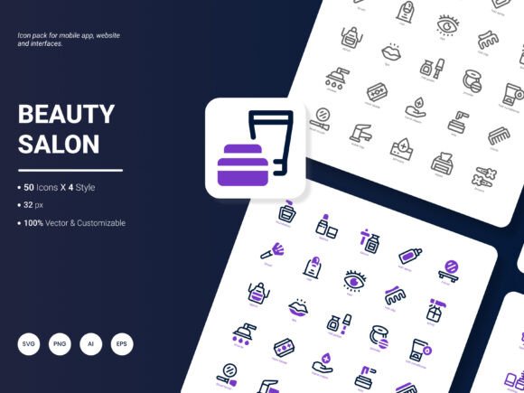 Beauty Salon Icon Pack – A Stylish Graphic Design Asset for Digital Sellers