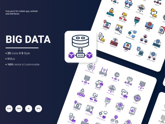 Big Data Icon Pack for Embroidery Projects