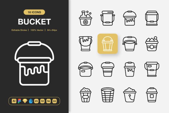 Bucket Icons: Graphics and Icons for Modern Design