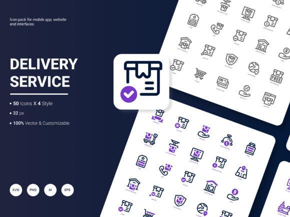 Delivery Service Icon Pack: A Powerful Graphic Design Asset for Modern Branding