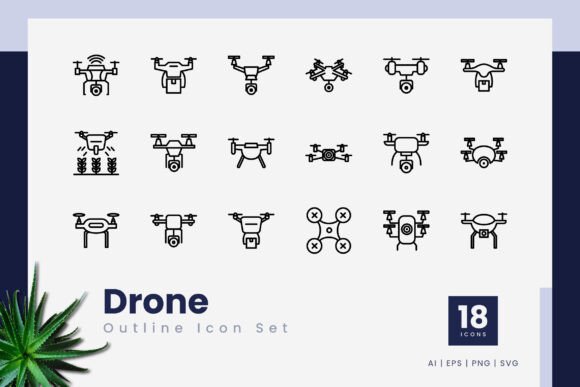 Drone Outline Icons: Graphics and Icons for Modern Design