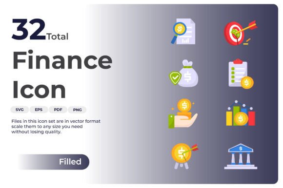 Finance Icon - Filled: A Modern Graphic Design Asset for Stronger Branding