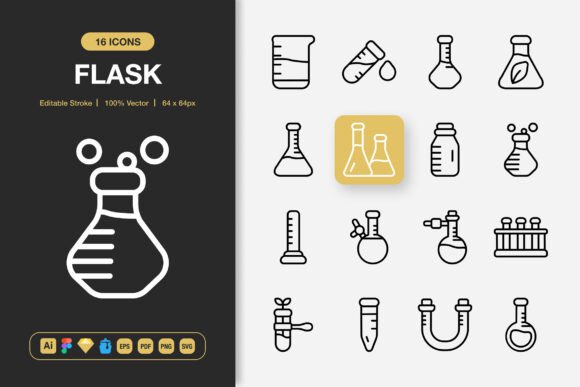 Flask Icons: Graphics for Modern Branding