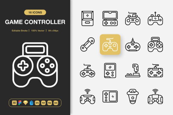 Game Controller Icons for Graphics and Design