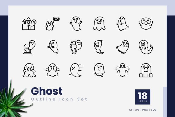 Ghost Outline Icons: Graphics and Icons for Modern Design