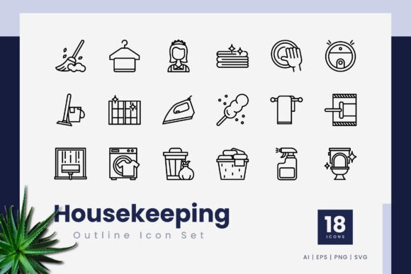 Housekeeping Outline Icons: Graphics and Icons for Real Projects
