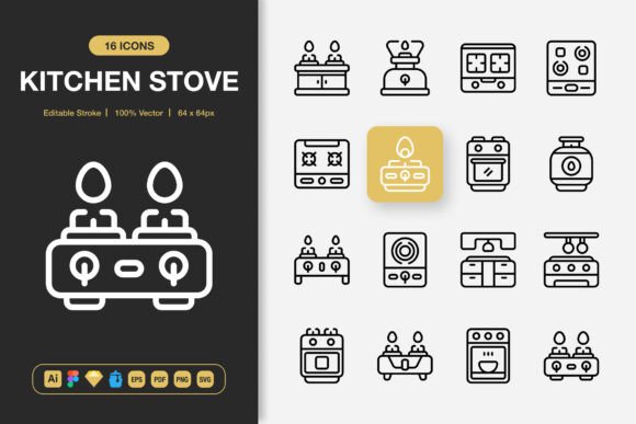 Kitchen Stove Icons Review
