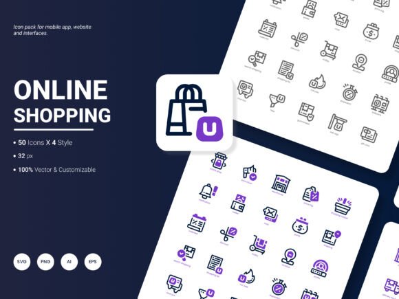 Online Shopping Icon Pack: A Graphics Boost for Handmade Creations