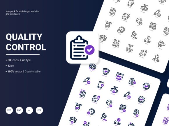 Quality Control Icon Pack: A Practical Graphic Design Asset for Creative Projects