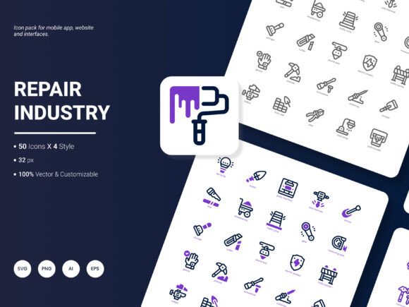 Repair Industry Icon Pack: A Designer’s Take on a Versatile Graphics Bundle