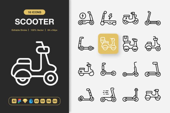 Scooter Icons: Graphics for Creative Crafting