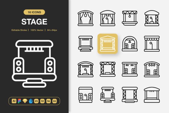 Stage Icons for Graphic Design