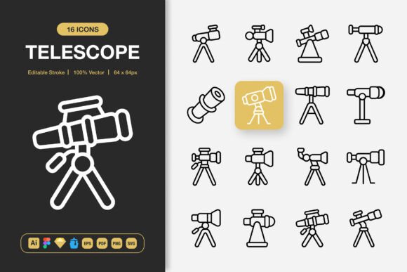 Telescope Icons: Graphics for Every Project