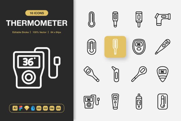 Thermometer Icons for Graphics and Icons