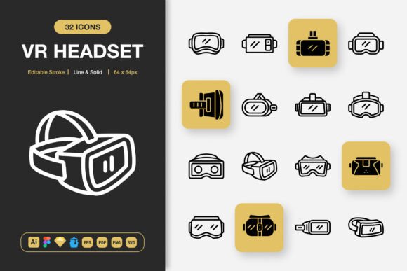 VR Headset Icons: Graphics and Icons for Modern Design