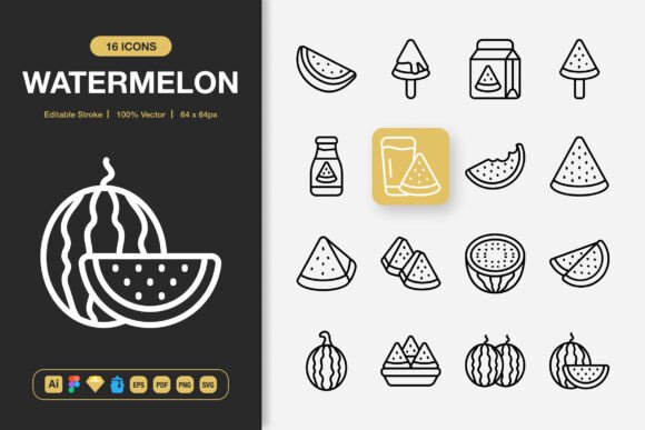 Watermelon Icons: Graphics for Modern Design